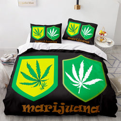 420 weed plant 3 Piece Bedding Sets Quilt Cover Without Filler (Online Order Only)