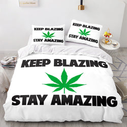 420 weed plant 3 Piece Bedding Sets Quilt Cover Without Filler (Online Order Only)