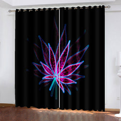 420 weed plant Pattern Curtains Blackout Window Treatments Drapes (Online Order Only)