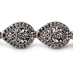 19x15mm Antiqued Sterling Silver Plated Copper Filigree Pear 8 inch 11 Beads (ONLINE ORDER ONLY)