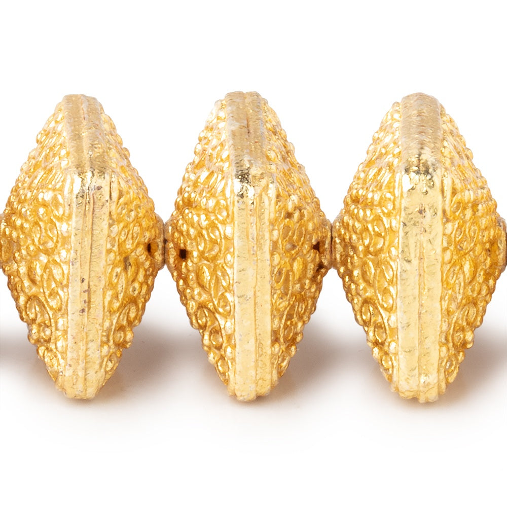 14x9mm 22kt plated Copper Persian Design Square 8 inch 22 Beads (ONLINE ORDER ONLY)