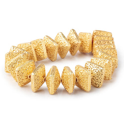 14x9mm 22kt plated Copper Persian Design Square 8 inch 22 Beads (ONLINE ORDER ONLY)