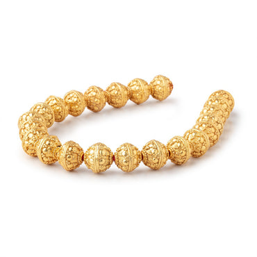 10mm 22kt Gold Plated Copper Bali Dot Round 8 inch 21 Beads (ONLINE ORDER ONLY)
