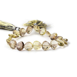 9mm BiColor Quartz Straight Drilled Heart Beads 8 inch 21 pieces (ONLINE ORDER ONLY)