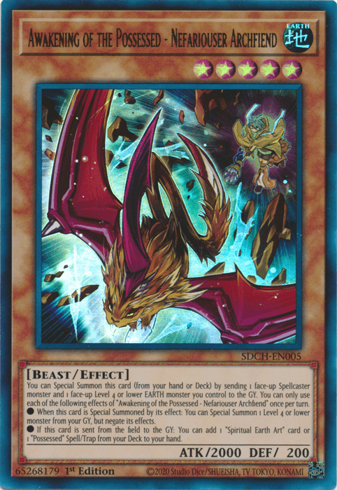 Awakening of the Possessed - Nefariouser Archfiend [SDCH-EN005] Ultra Rare (ONLINE ORDER ONLY)
