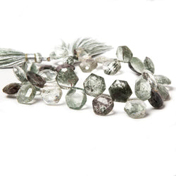8.5x8.5-10x10mm Moss Quartz Faceted Hexagonal Beads 8 inch 29 pieces (ONLINE ORDER ONLY)