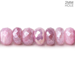 8mm Mystic Rosy Pink Moonstone 2mm Large Hole Faceted Rondelles 8 inch 35 pcs (ONLINE ORDER ONLY)