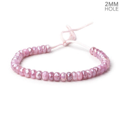 8mm Mystic Rosy Pink Moonstone 2mm Large Hole Faceted Rondelles 8 inch 35 pcs (ONLINE ORDER ONLY)