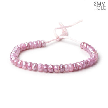 8mm Mystic Rosy Pink Moonstone 2mm Large Hole Faceted Rondelles 8 inch 35 pcs (ONLINE ORDER ONLY)