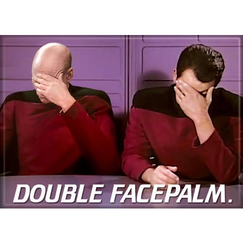 Star Trek: Double Face Palm Magnet (ONLINE ORDER ONLY)