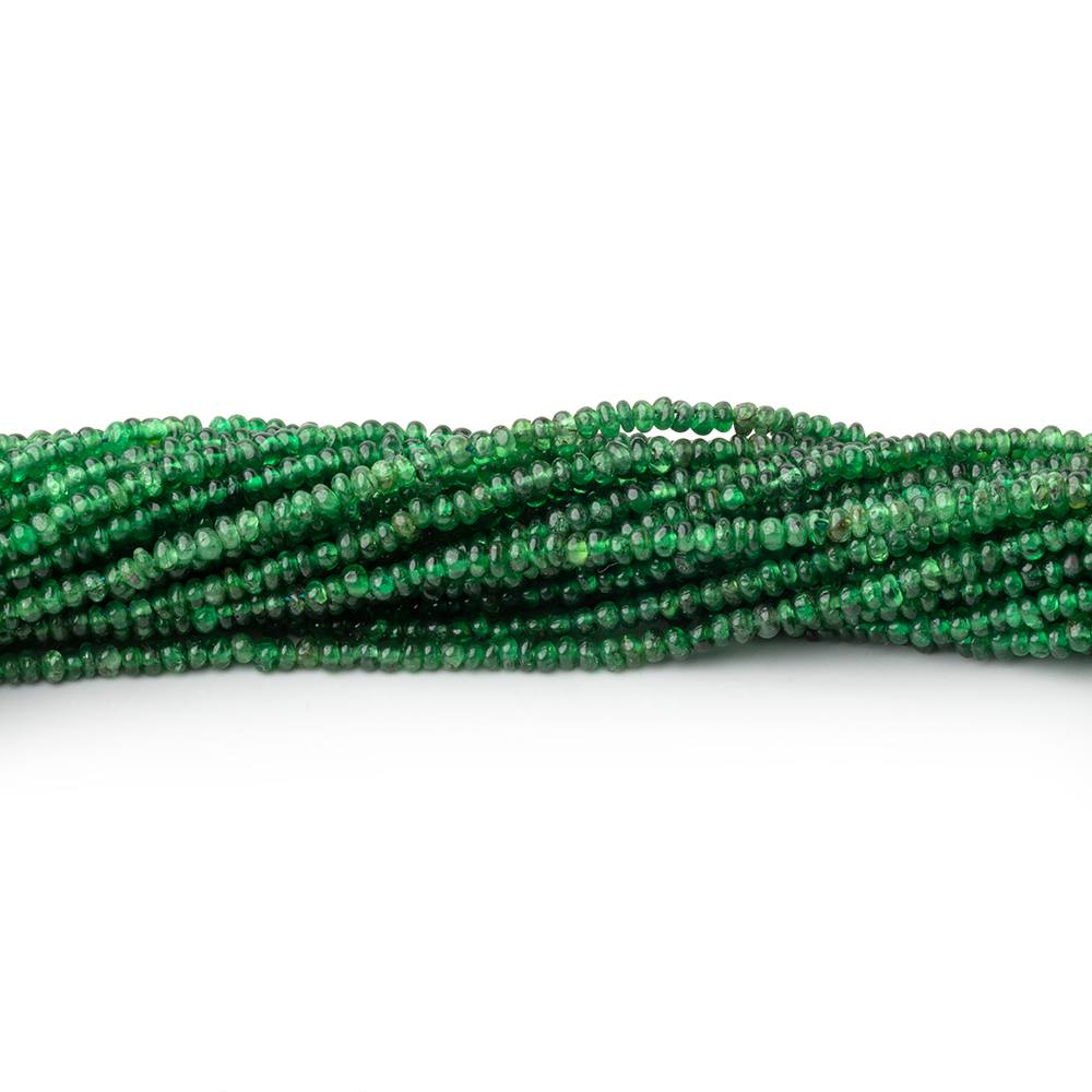 2mm Shaded Tsavorite Garnet Plain Rondelle Beads 18 inch 375 pieces