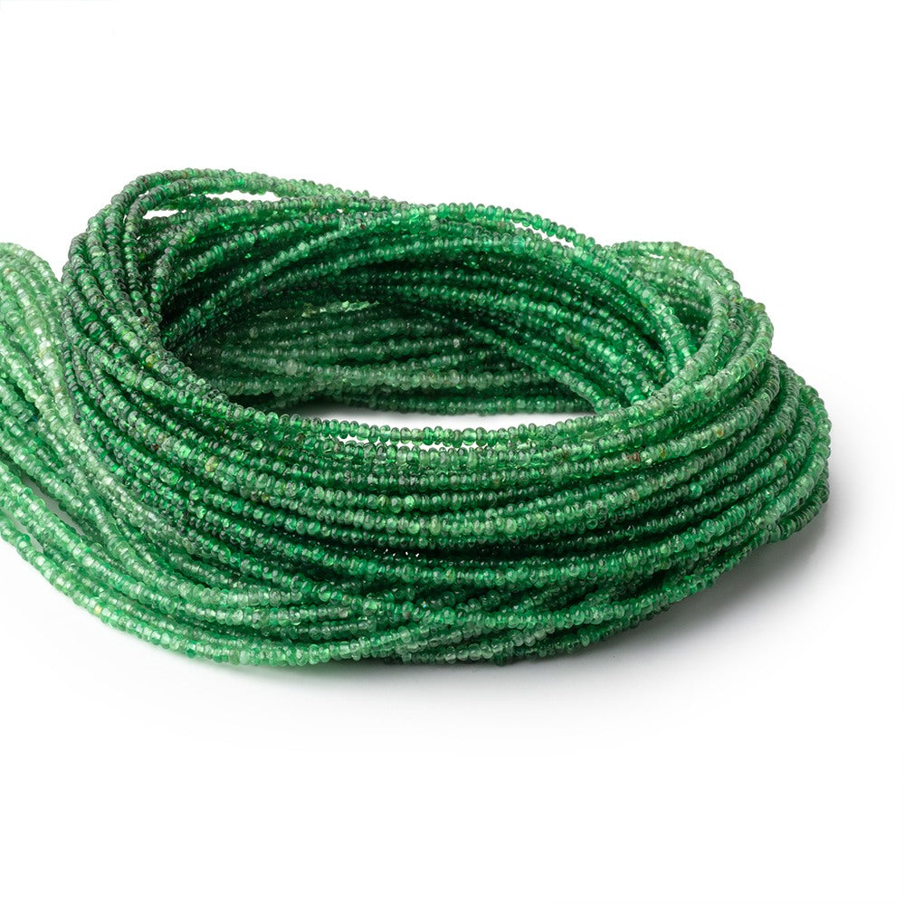 2mm Shaded Tsavorite Garnet Plain Rondelle Beads 18 inch 375 pieces