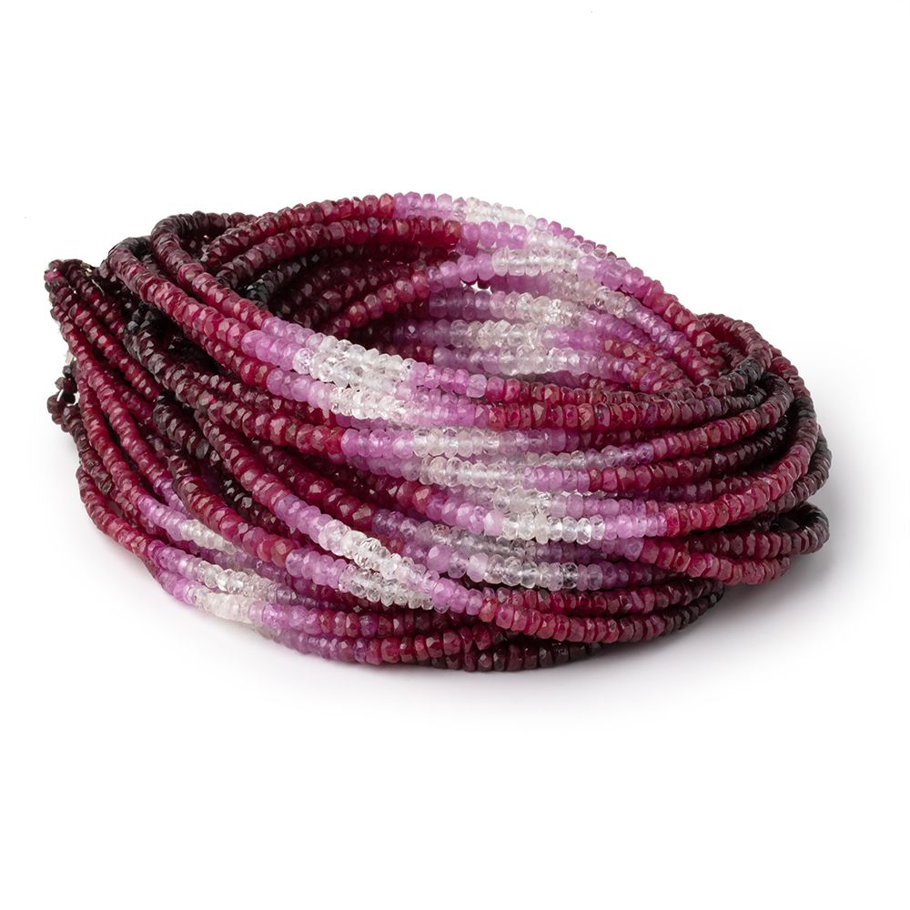 2-3mm Shaded Ruby and Sapphire Faceted Rondelle Beads 16 inch 245 pieces (ONLINE ORDER ONLY)