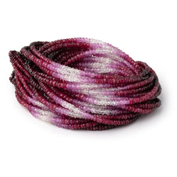 2-3mm Shaded Ruby and Sapphire Faceted Rondelle Beads 16 inch 245 pieces (ONLINE ORDER ONLY)