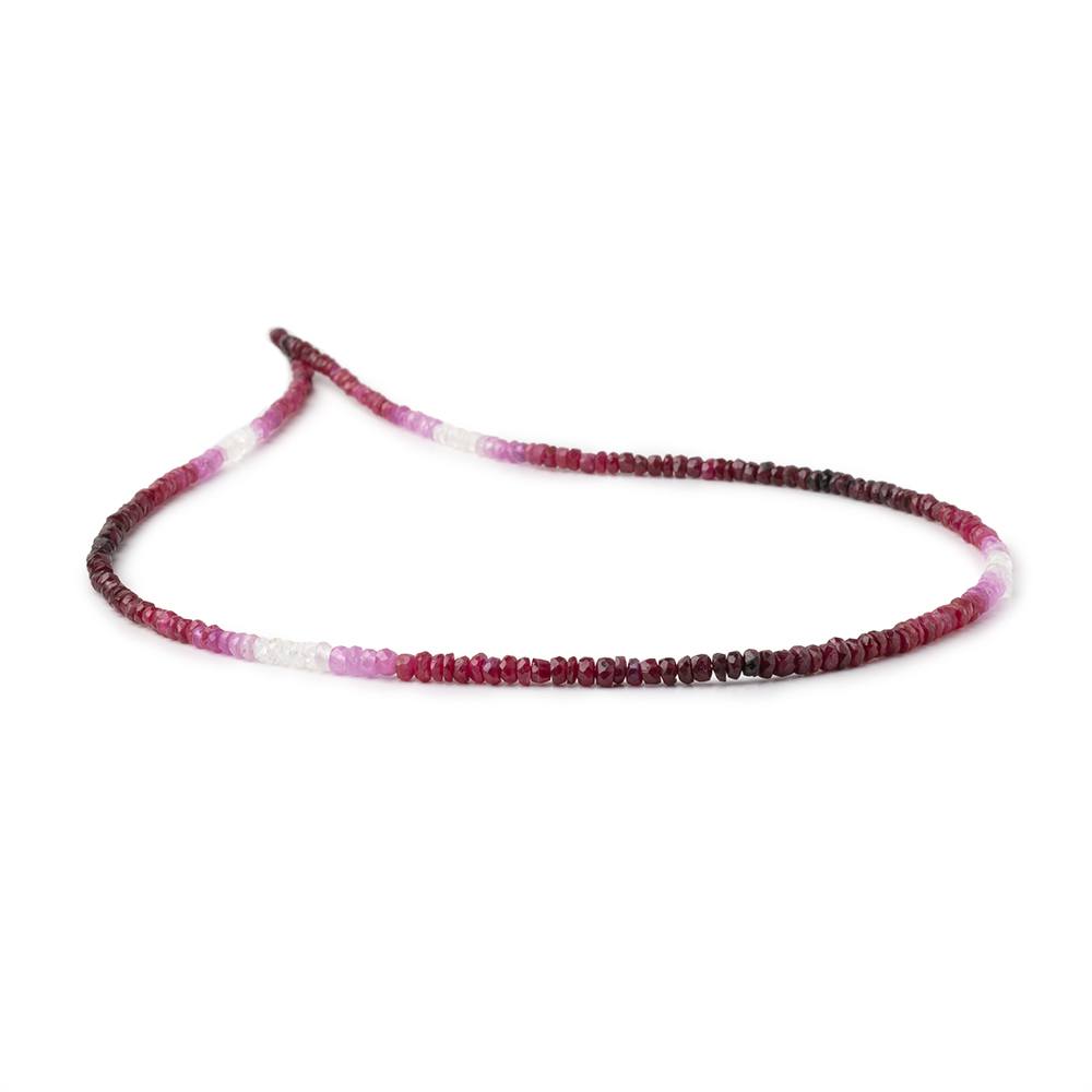 2-3mm Shaded Ruby and Sapphire Faceted Rondelle Beads 16 inch 245 pieces (ONLINE ORDER ONLY)