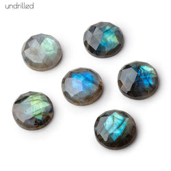 16mm Rose Cut Labradorite Faceted Cabochon Focal Beads - Undrilled (ONLINE ORDER ONLY)
