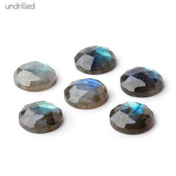 16mm Rose Cut Labradorite Faceted Cabochon Focal Beads - Undrilled (ONLINE ORDER ONLY)