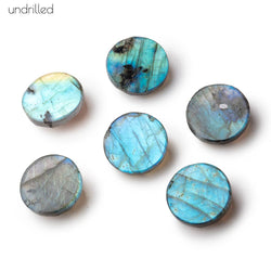16mm Rose Cut Labradorite Faceted Cabochon Focal Beads - Undrilled (ONLINE ORDER ONLY)
