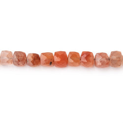 4-5mm Tangerine Quartz Faceted Cube Beads 11.5 inch 63 pieces (ONLINE ORDER ONLY)