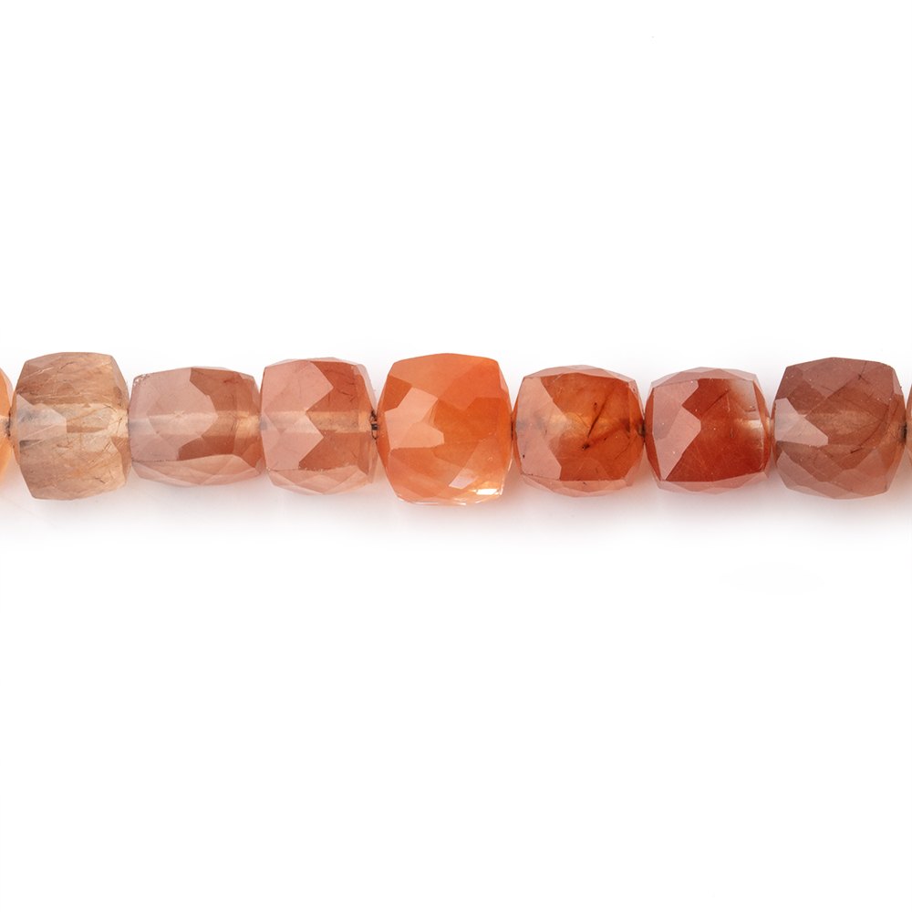 5-6mm Tangerine Quartz Faceted Cube Beads 12 inch 54 pieces (ONLINE ORDER ONLY)