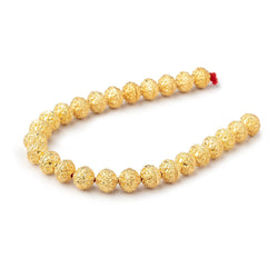 9mm 22kt Gold Plated Copper Round Moroccan Round 8 inch 25 Beads (ONLINE ORDER ONLY)