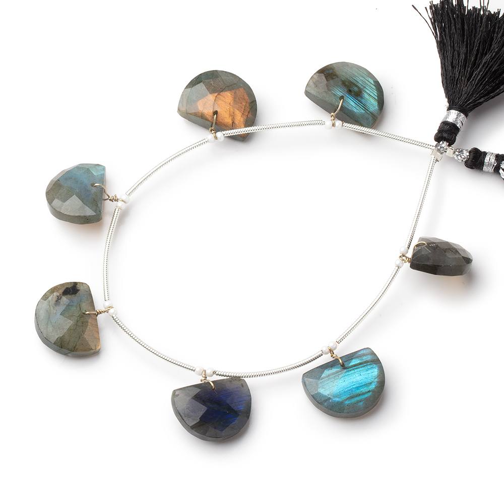 15x11-16x12mm Labradorite Faceted Half Moon Beads 6 inch 7 pieces (ONLINE ORDER ONLY)