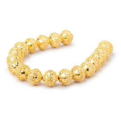 12mm 22kt Gold Plated Copper Moroccan Round 8 inch 18 Beads (ONLINE ORDER ONLY)
