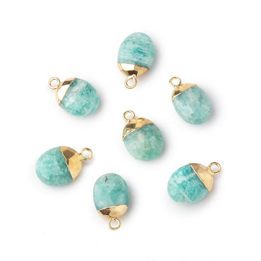10x8mm Gold Leafed Amazonite Faceted Oval Focal Bead 1 piece (ONLINE ORDER ONLY)