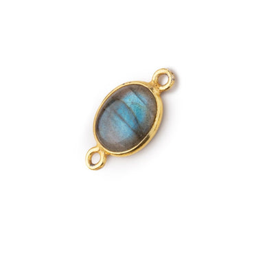 11x9mm Vermeil Bezel Labradorite Oval Cabochon Connector 1 piece (ONLINE ORDER ONLY)