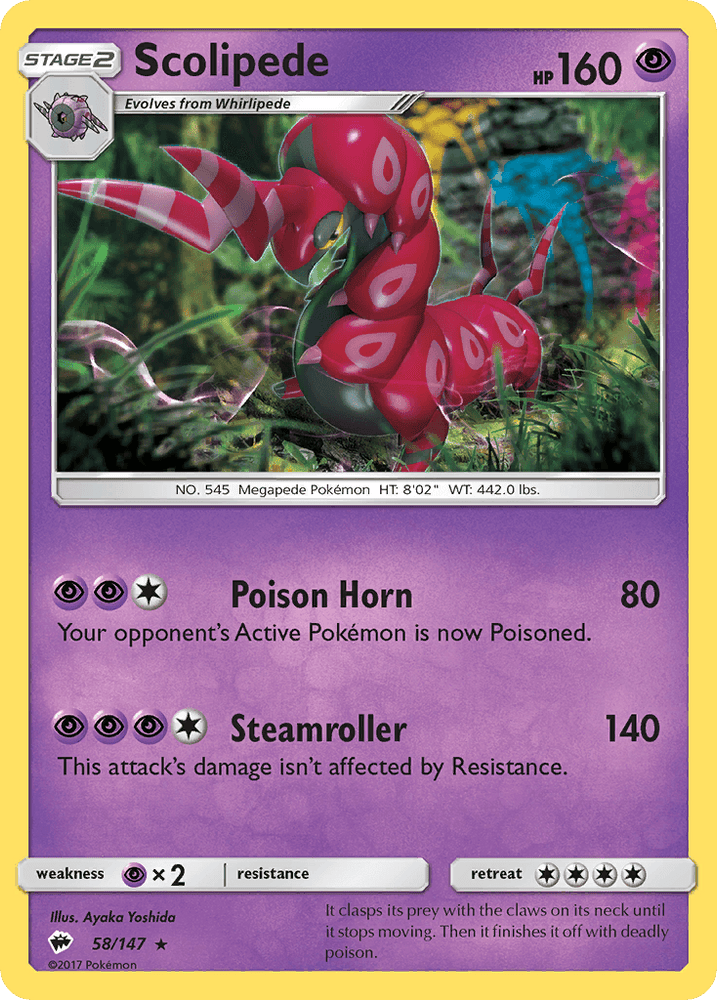 Scolipede (58/147) [Sun & Moon: Burning Shadows] (Online Only)