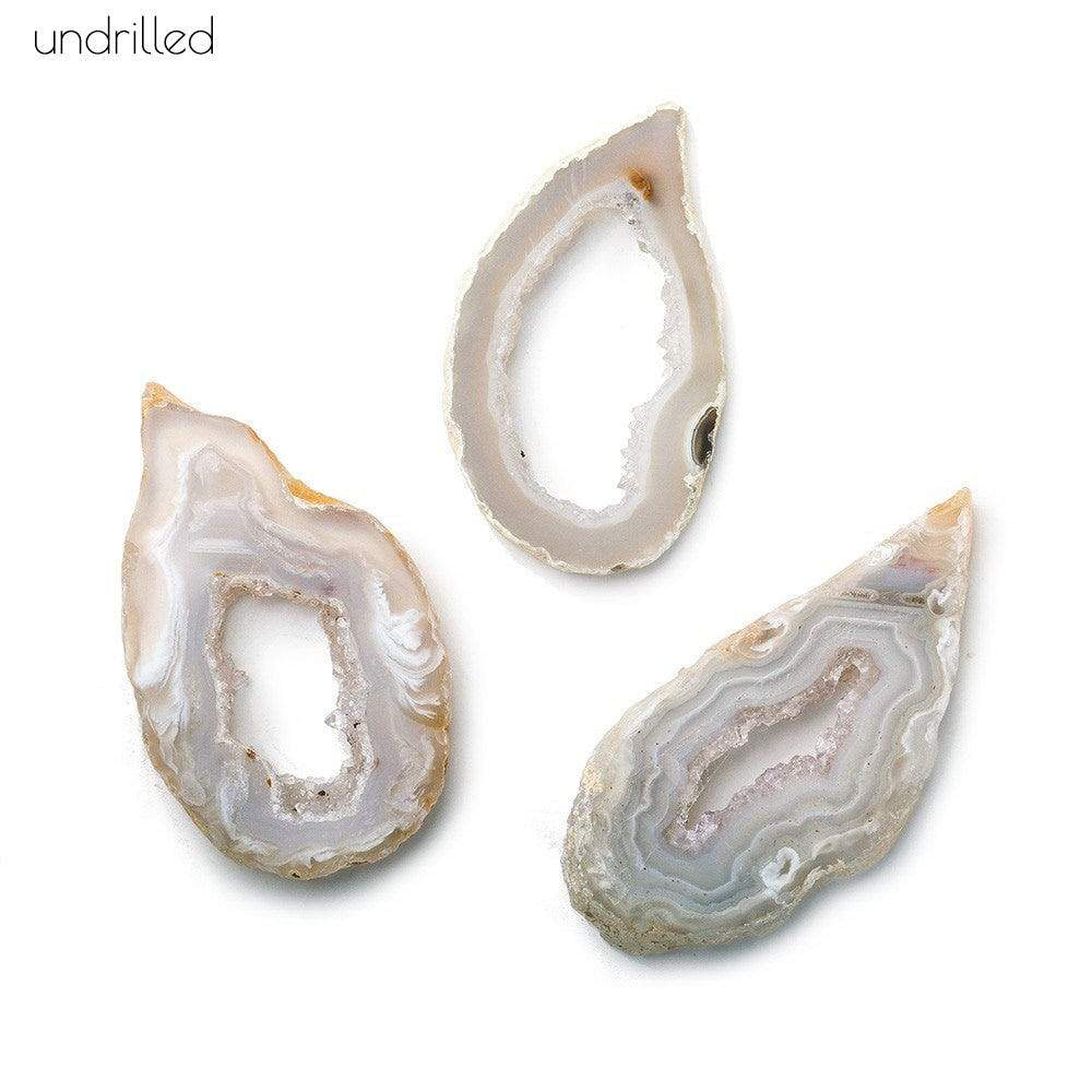 36x20mm Beige & White Color Occo Agate Slice 1 piece (ONLINE ORDER ONLY)