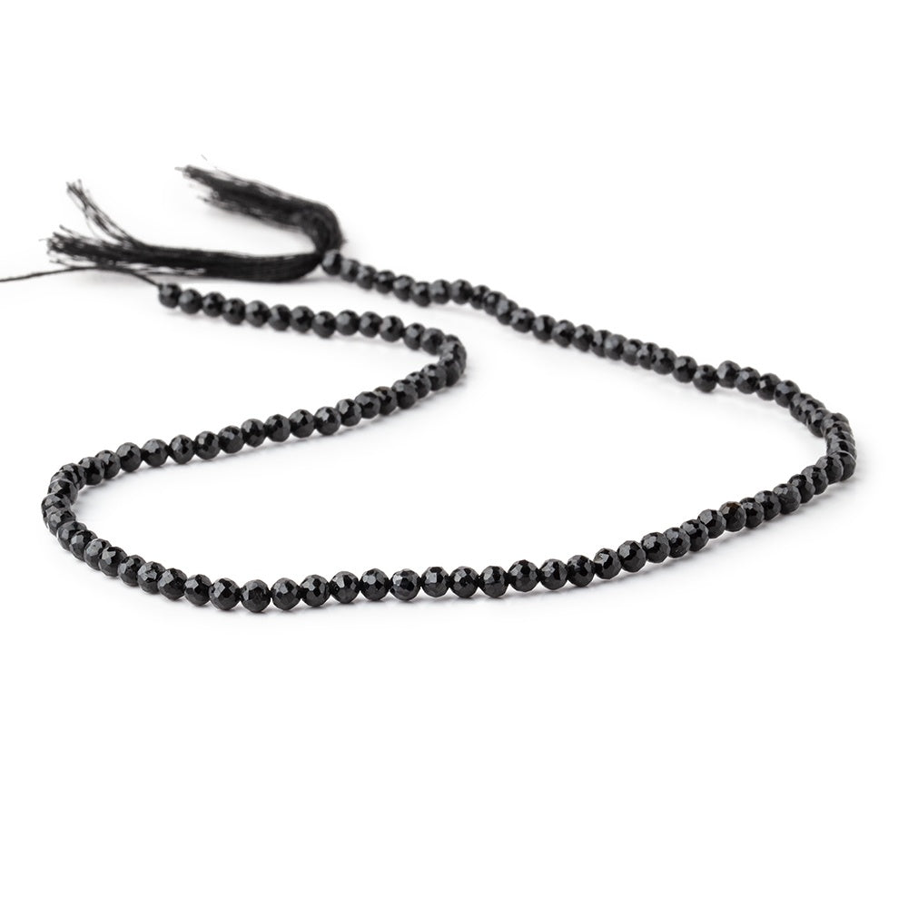 3-3.5mm Black Spinel faceted round beads 13.5 inch 100 beads (ONLINE ORDER ONLY)