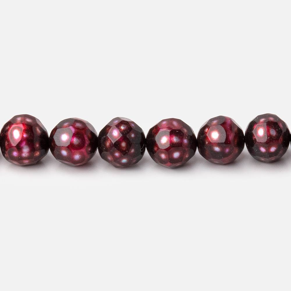 6mm Berry Red Faceted Round Freshwater Pearls 16 inch 70 pieces (ONLINE ORDER ONLY)
