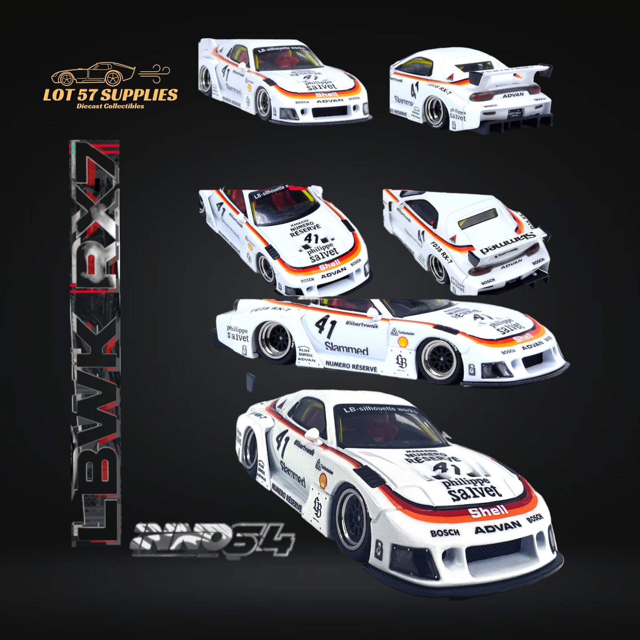 Inno64 Mazda RX-7 LBWK in White 1:64 IN64-LBWK-RX7-02 (ONLINE ORDER ONLY)
