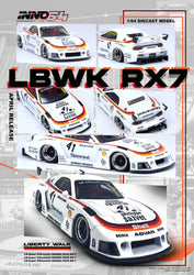 Inno64 Mazda RX-7 LBWK in White 1:64 IN64-LBWK-RX7-02 (ONLINE ORDER ONLY)