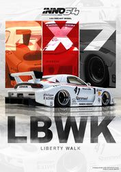 Inno64 Mazda RX-7 LBWK in White 1:64 IN64-LBWK-RX7-02 (ONLINE ORDER ONLY)