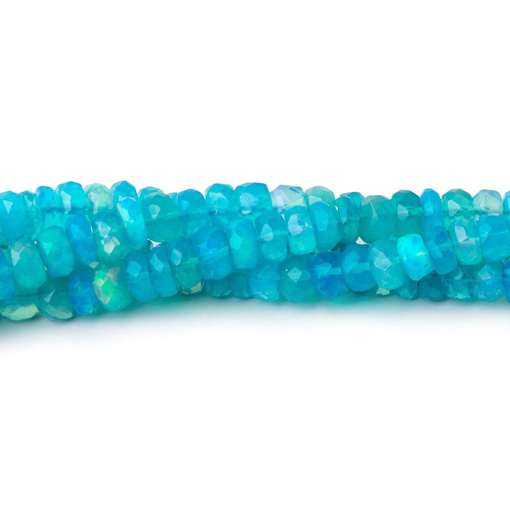 3.5-5.5mm Tropical Blue Ethiopian Opal Faceted Rondelles 16 inch 160 Beads AA (ONLINE ORDER ONLY)