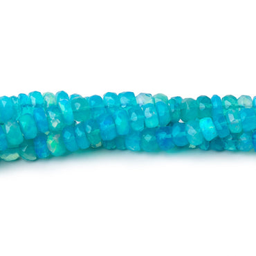 3.5-5.5mm Tropical Blue Ethiopian Opal Faceted Rondelles 16 inch 160 Beads AA (ONLINE ORDER ONLY)