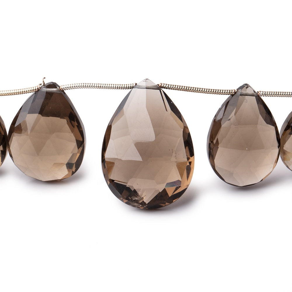 17x14-23x16mm Smoky Quartz Faceted Pear Beads 8 inch 9 pieces (ONLINE ORDER ONLY)