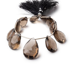 17x14-23x16mm Smoky Quartz Faceted Pear Beads 8 inch 9 pieces (ONLINE ORDER ONLY)