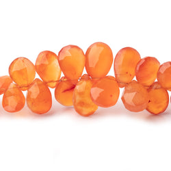 7.5x5-11x7mm Carnelian Faceted Pear Beads 8 inch 60 pieces (ONLINE ORDER ONLY)