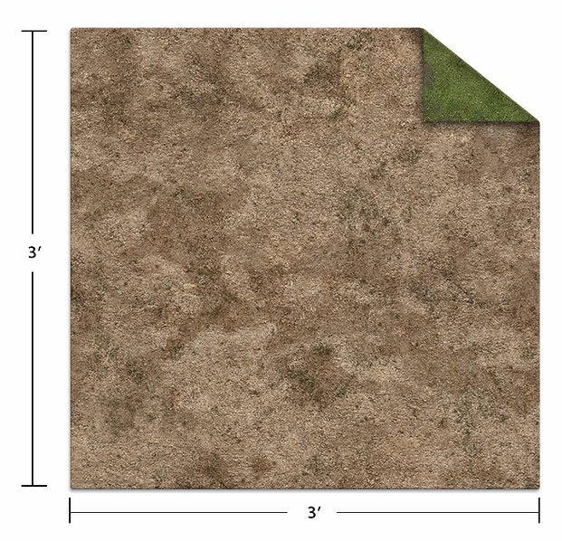 Monster Scenery: 3x3 Game Mat - Broken Grassland/Desert Scrubland (ONLINE ORDER ONLY)