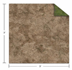 Monster Scenery: 3x3 Game Mat - Broken Grassland/Desert Scrubland (ONLINE ORDER ONLY)