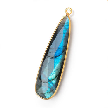 42x11mm Vermeil Bezel Labradorite Faceted Pear Pendant 1 piece (ONLINE ORDER ONLY)