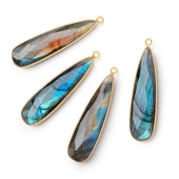 42x11mm Vermeil Bezel Labradorite Faceted Pear Pendant 1 piece (ONLINE ORDER ONLY)