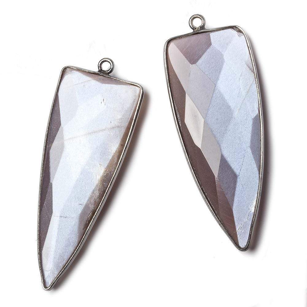 42x16mm Black Gold Bezel Chocolate Moonstone faceted point 1 focal bead (ONLINE ORDER ONLY)