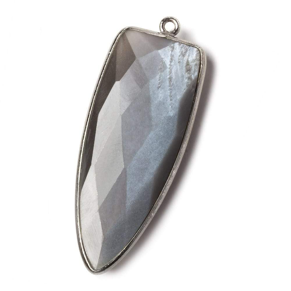 42x16mm Black Gold Bezel Platinum Grey Moonstone Point 1 ring Pendant 1 piece (ONLINE ORDER ONLY)