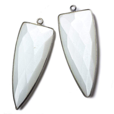 42x16mm Black Gold Bezel White Moonstone faceted point 1 focal bead (ONLINE ORDER ONLY)