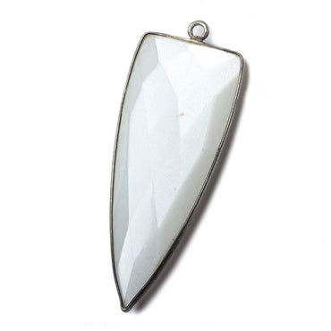 42x16mm Black Gold Bezel White Moonstone faceted point 1 focal bead (ONLINE ORDER ONLY)