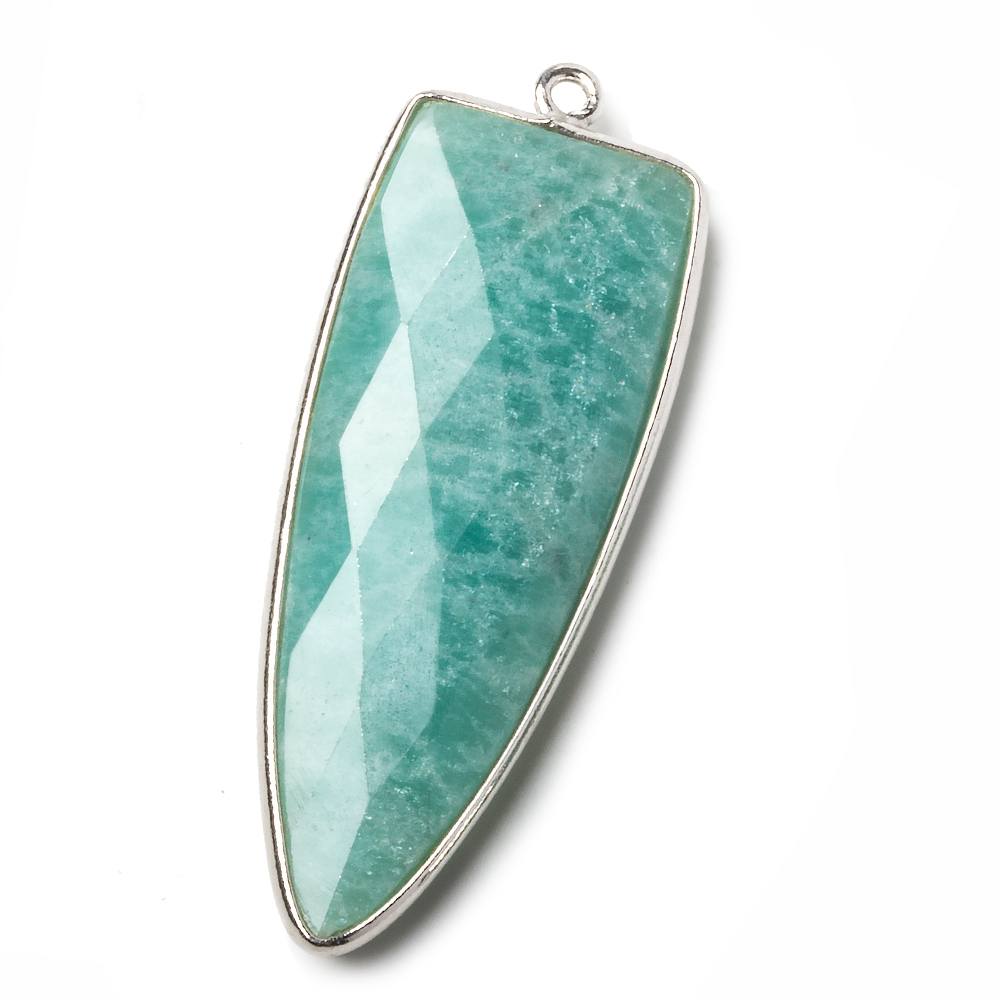 42x16mm Silver .925 Bezel Amazonite Point 1 ring Pendant 1 piece (ONLINE ORDER ONLY)